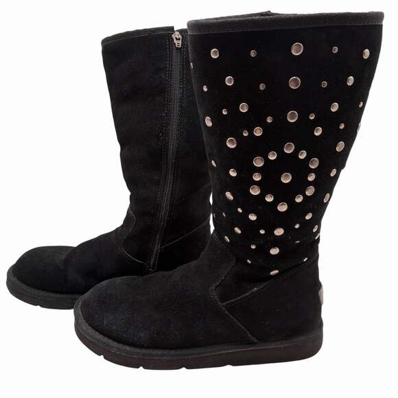 UGG Shoes - UGG Australia Rock Star Silver Studded Tall Winter Boots Grey 1006216 Size 7